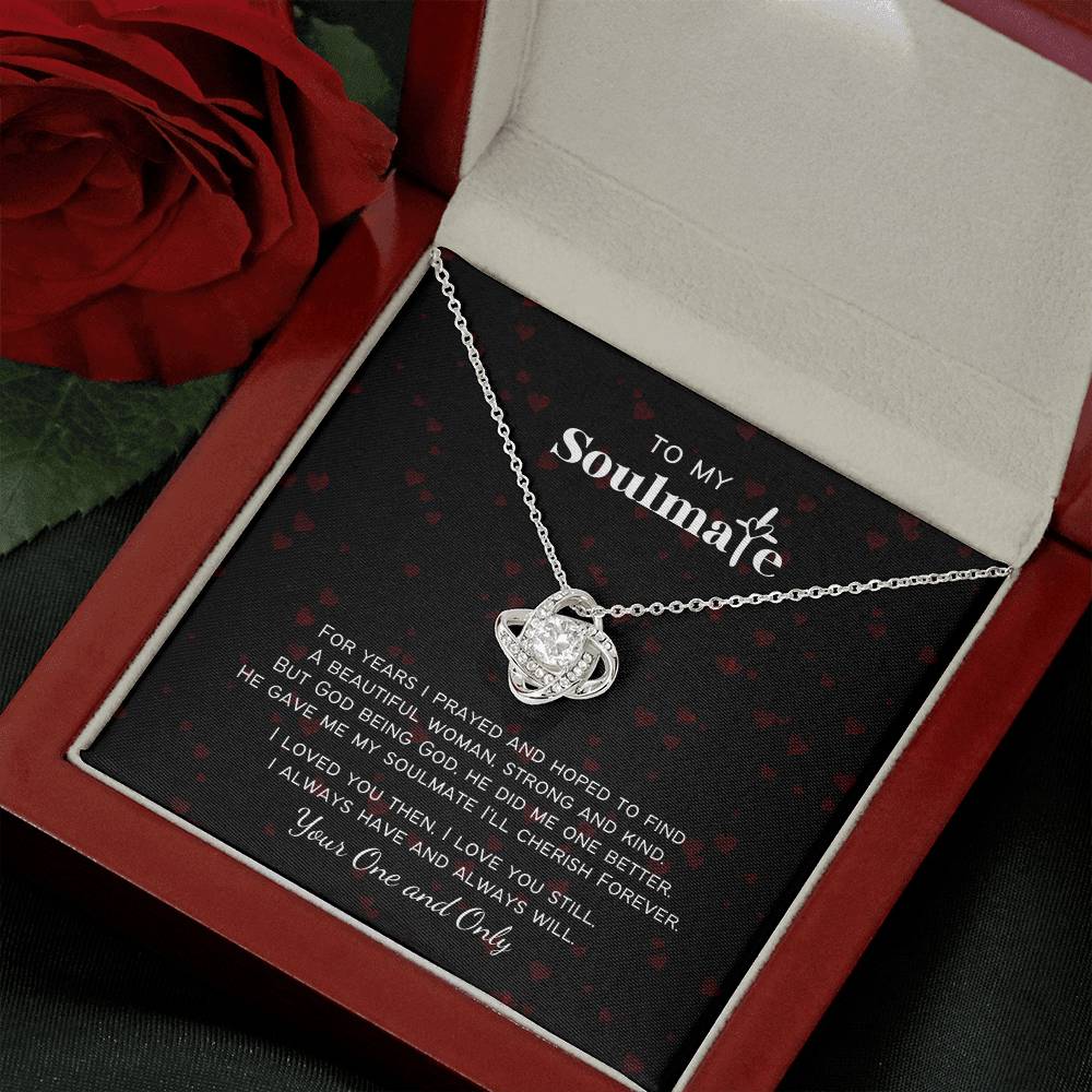 To My Soulmate Christian Love Poem Personalized Love Knot Necklace