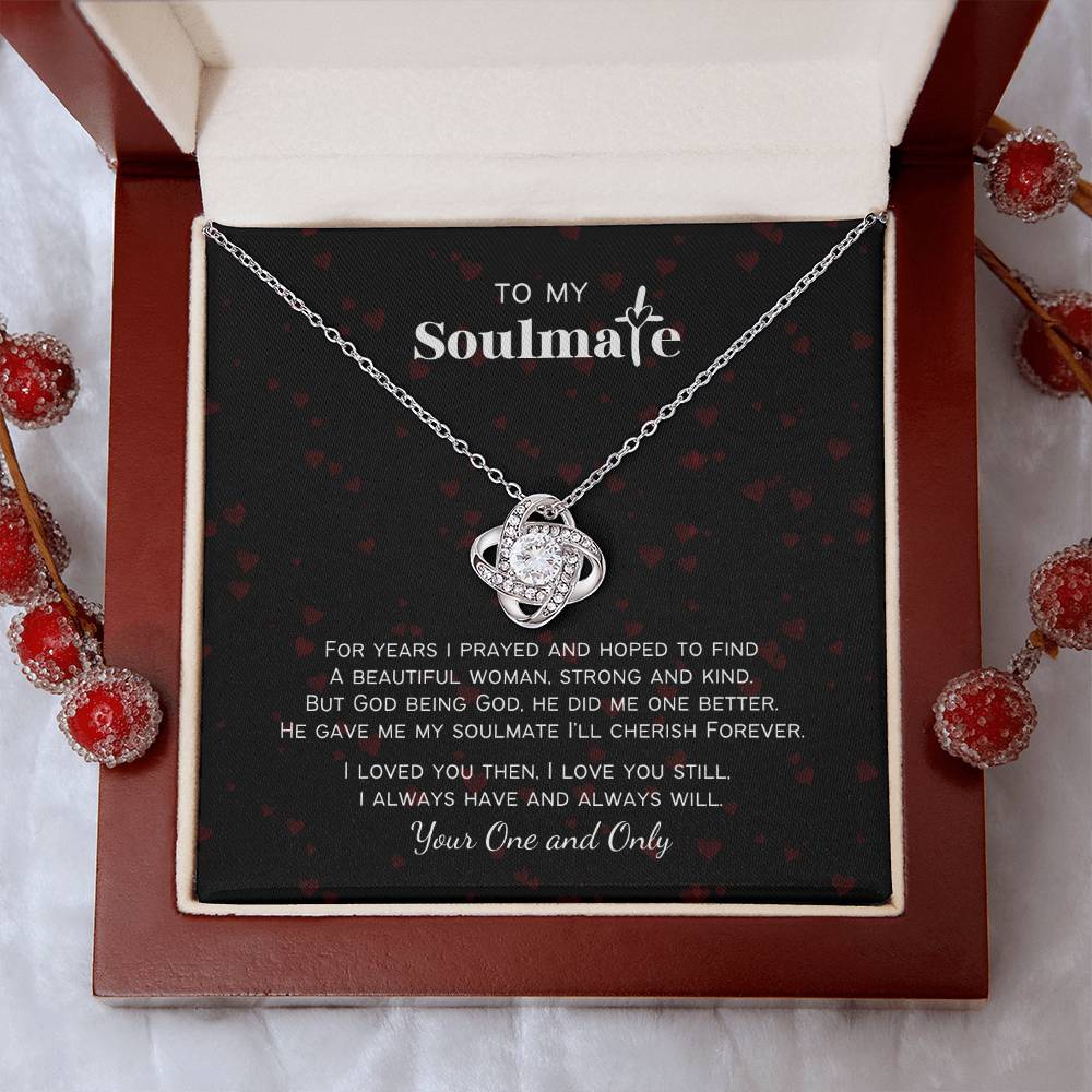 To My Soulmate Christian Love Poem Personalized Love Knot Necklace