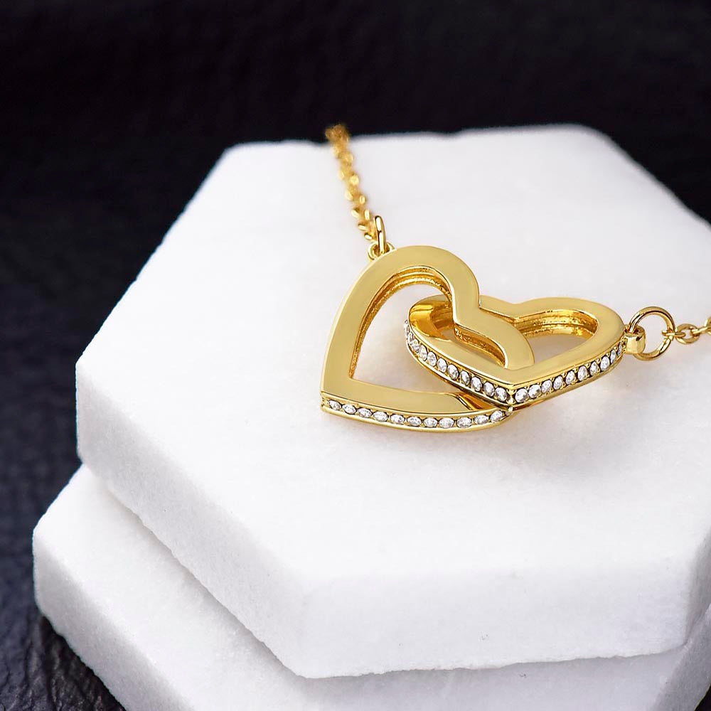 To My Daughter Roller Coaster Personalized Interlocking Hearts Necklace