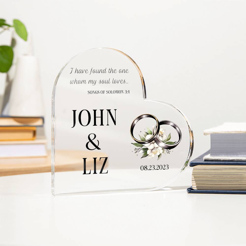 Wedding Anniversary Acrylic Heart Plaque