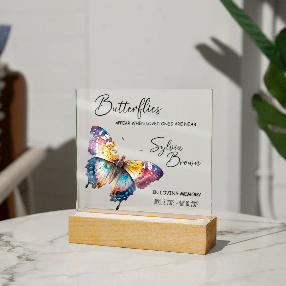 Butterfly Memorial Personalized Plaque for Loss of Loved One