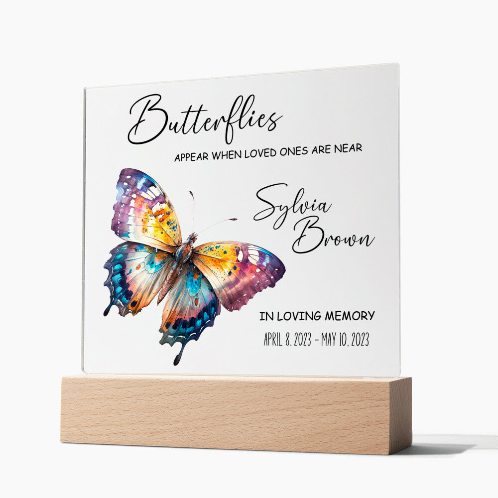 Butterfly Memorial Personalized Plaque for Loss of Loved One