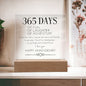 1 Year Anniversary 365 Days Illuminated Acrylic Plaque