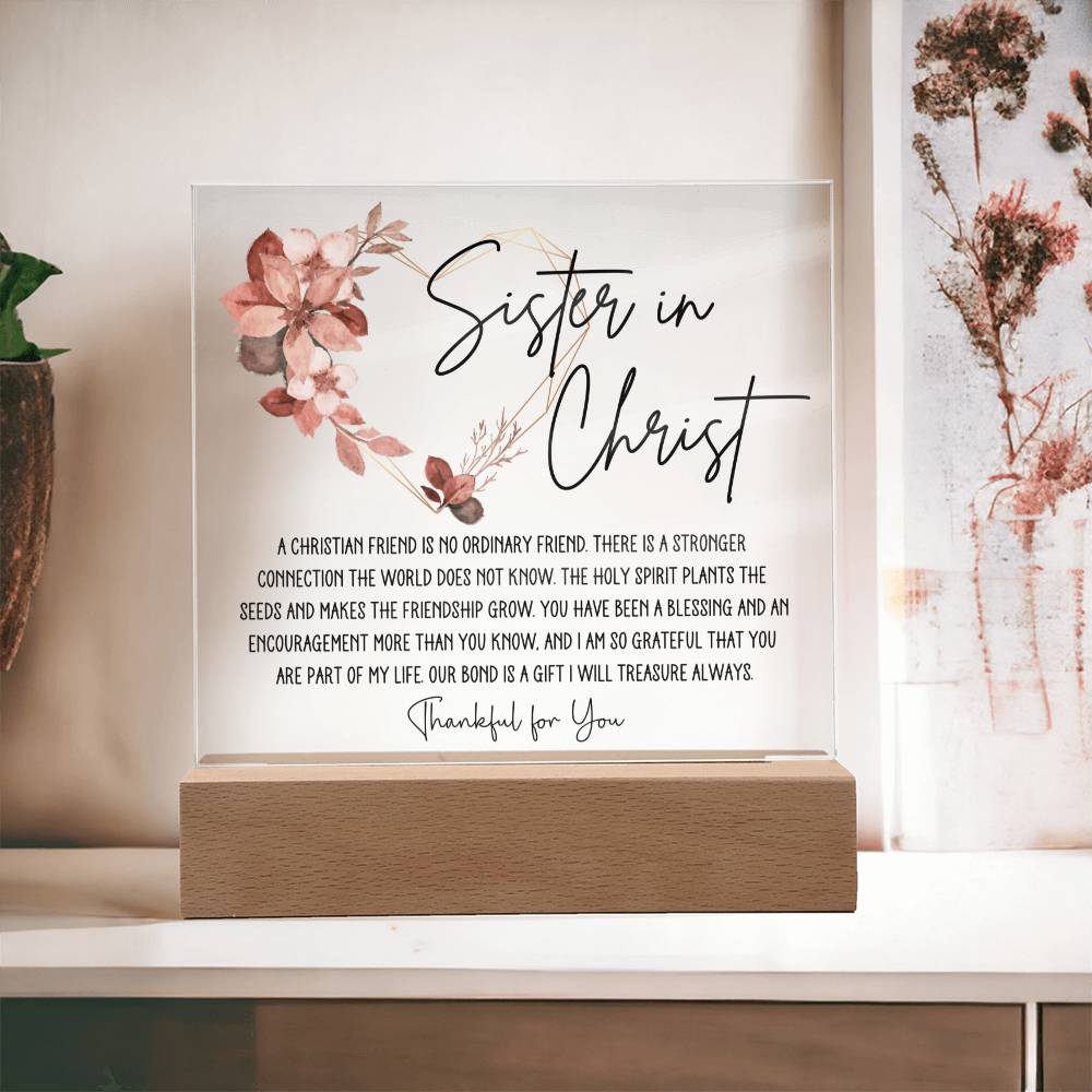 Sister in Christ Friendship Acrylic Square Plaque