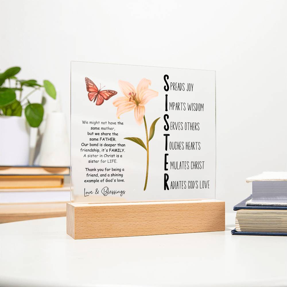 Sister in Christ Acronym Christian Friendship Acrylic Plaque