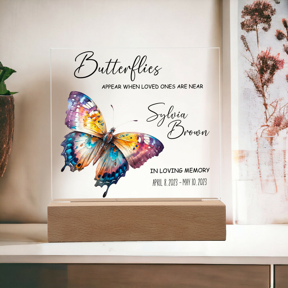 Butterfly Memorial Personalized Plaque for Loss of Loved One