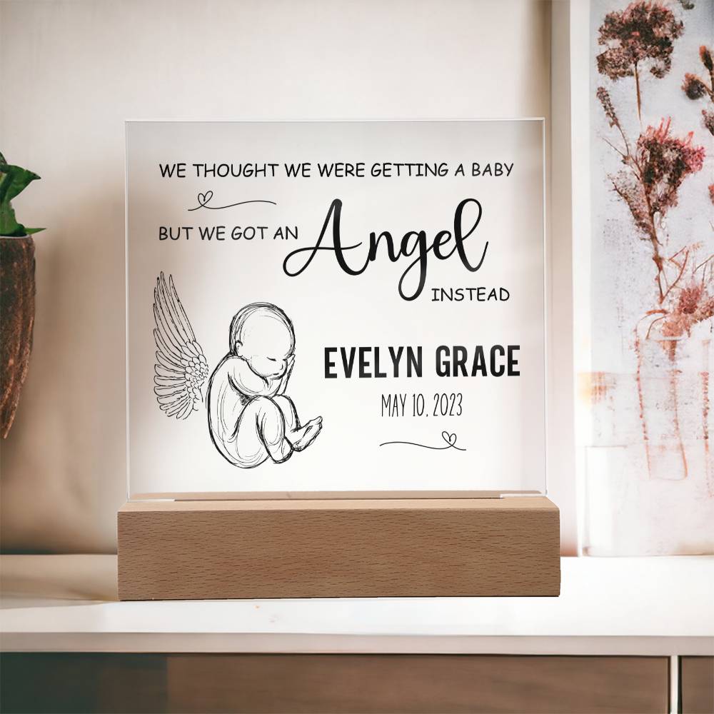 Angel Baby Memorial Plaque for Miscarriage and Infant Loss