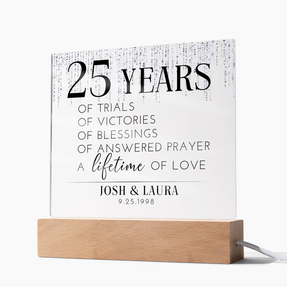Lifetime of Love Christian Customizable Anniversary Plaque