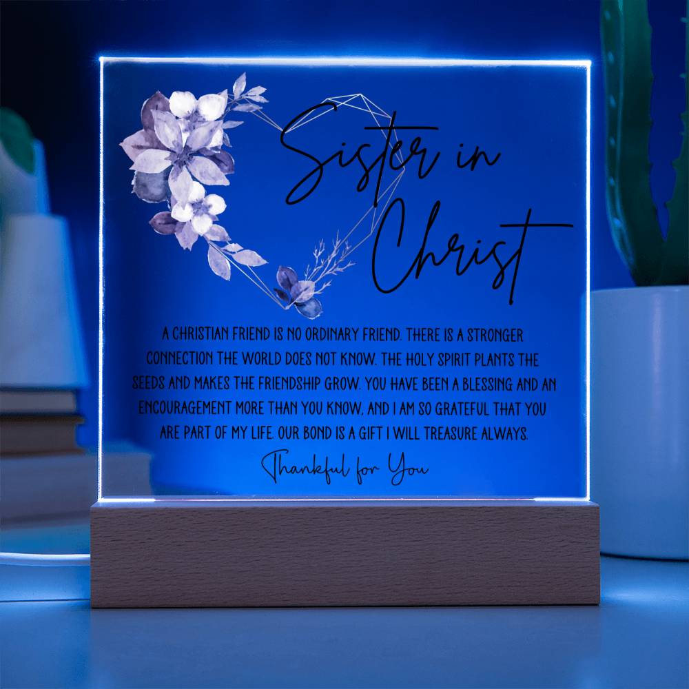 Sister in Christ Friendship Acrylic Square Plaque