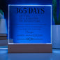 1 Year Anniversary 365 Days Illuminated Acrylic Plaque