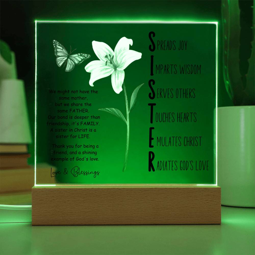 Sister in Christ Acronym Christian Friendship Acrylic Plaque