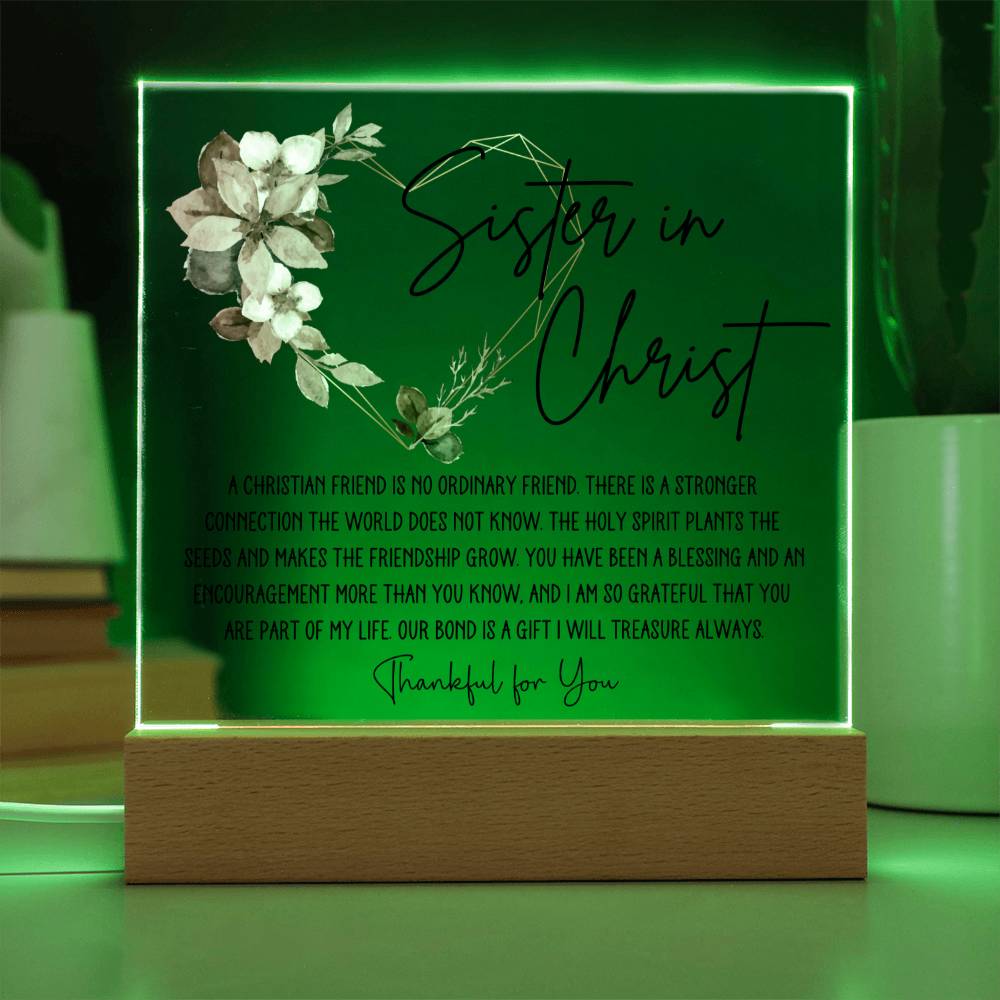 Sister in Christ Friendship Acrylic Square Plaque