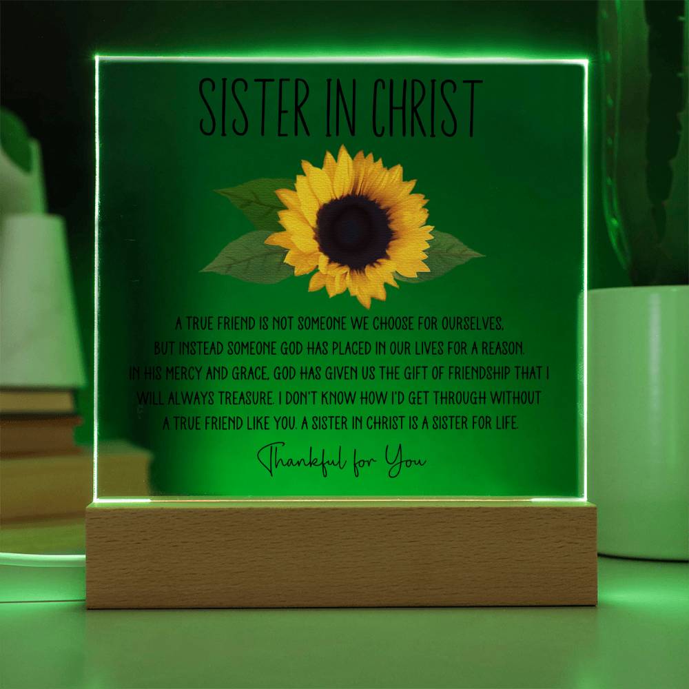 Sister in Christ Sunflower Christian Friendship Plaque