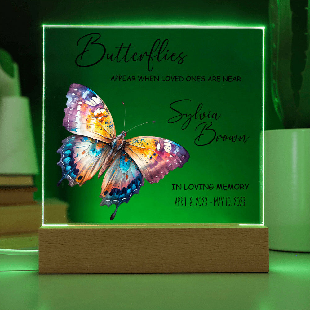 Butterfly Memorial Personalized Plaque for Loss of Loved One