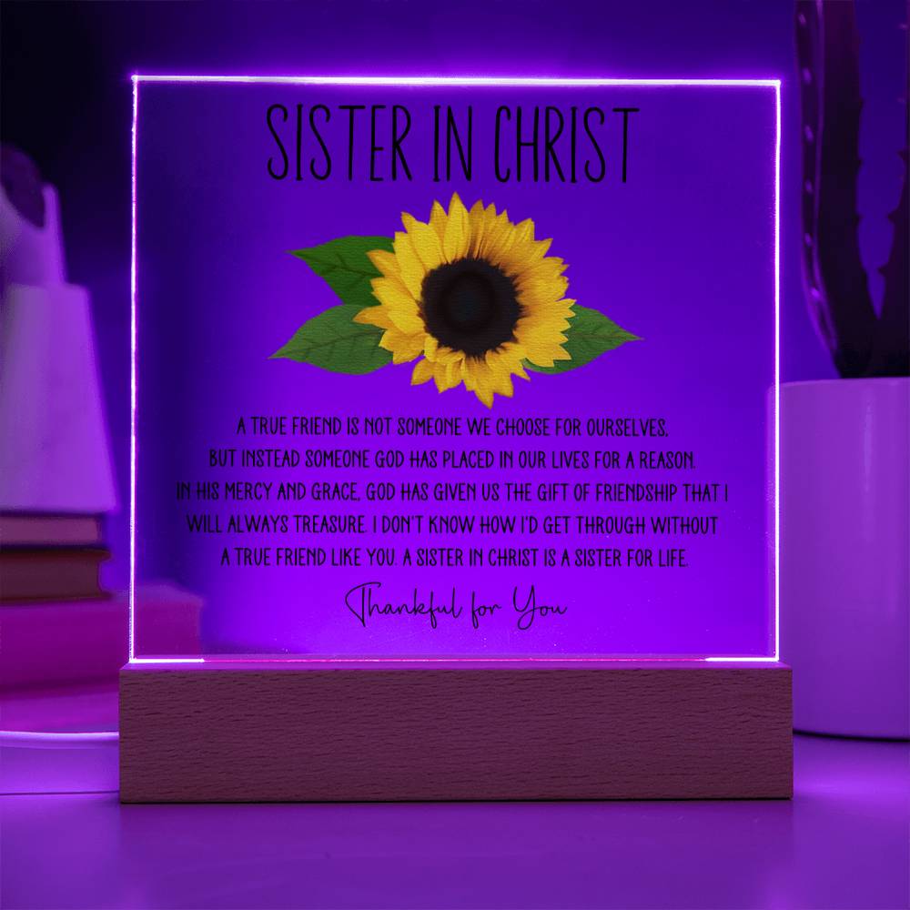 Sister in Christ Sunflower Christian Friendship Plaque
