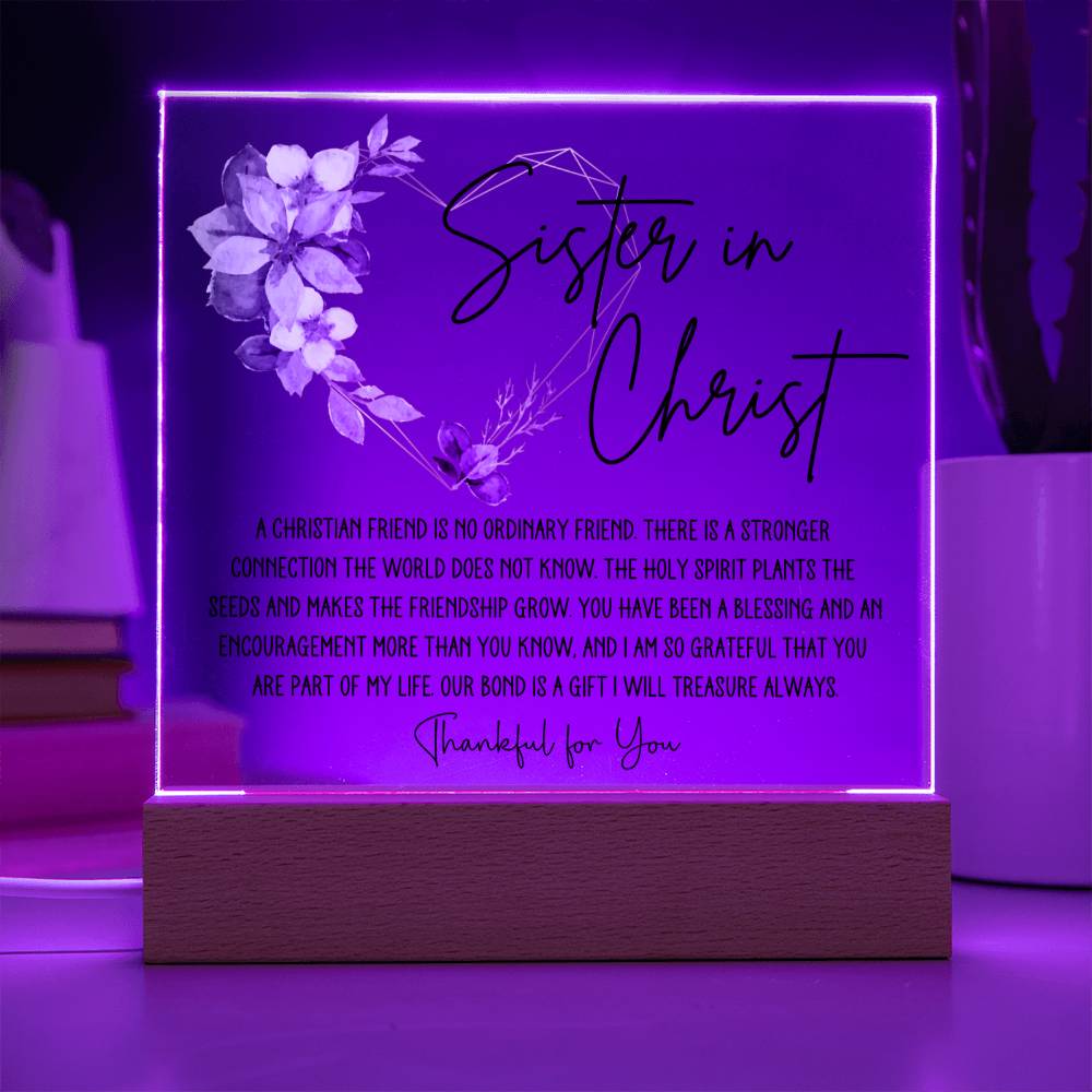 Sister in Christ Friendship Acrylic Square Plaque