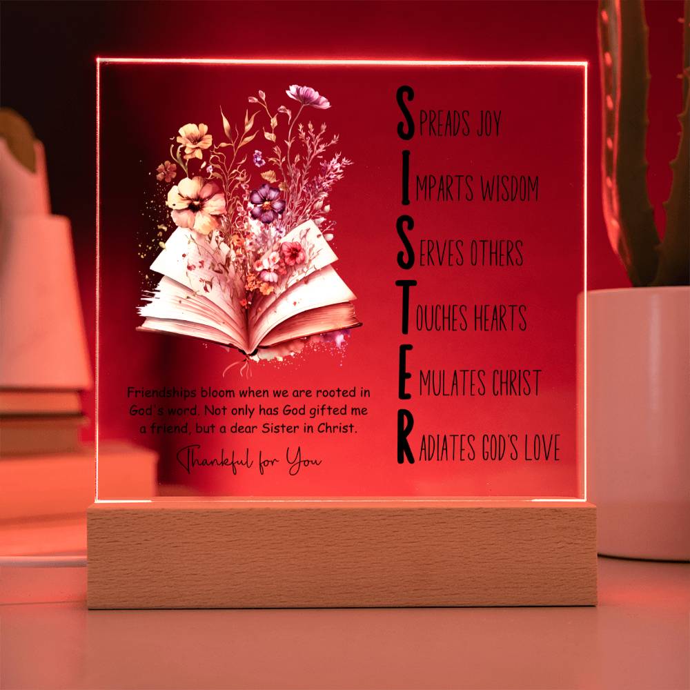 Sister in Christ Acronym Christian Friendship Acrylic Plaque