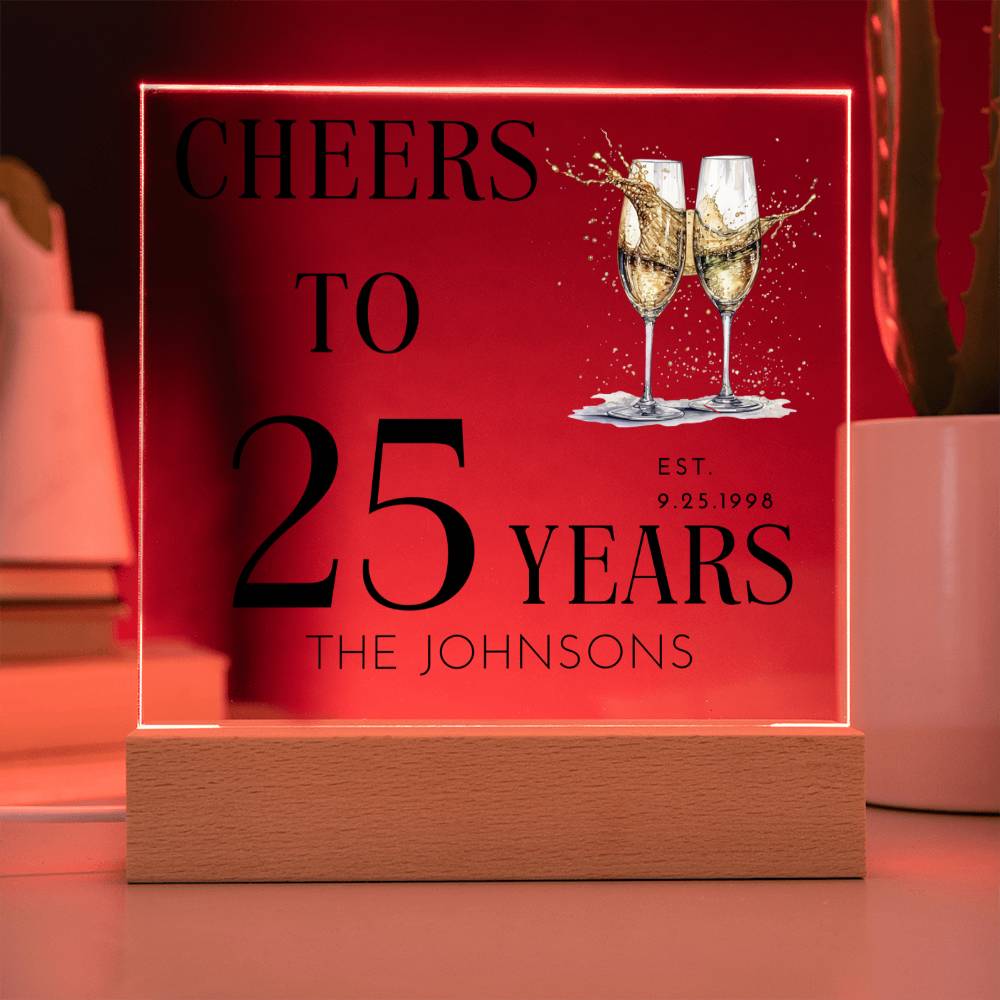 Customizable Anniversary Plaque - Cheers