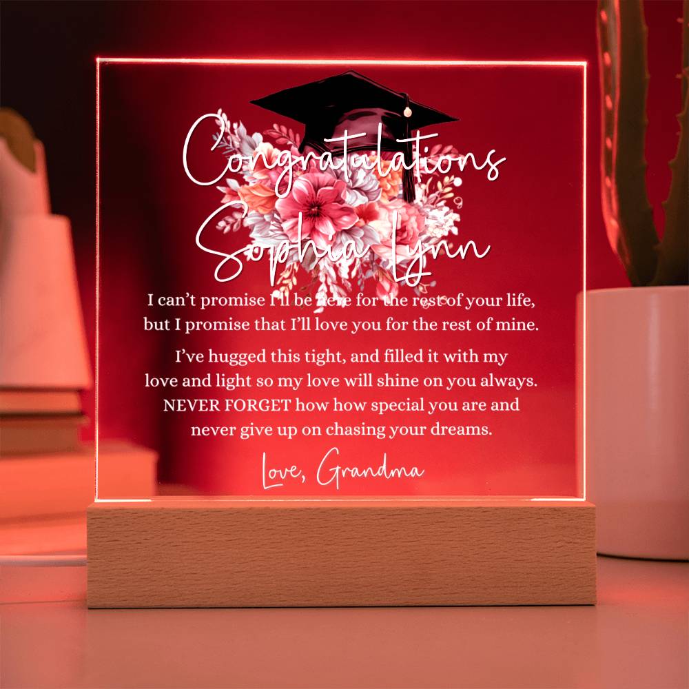 Personalized Graduation Gift for Girls Custom Graduation Plaque Graduation Party Gift from Grandma Gift from Mom