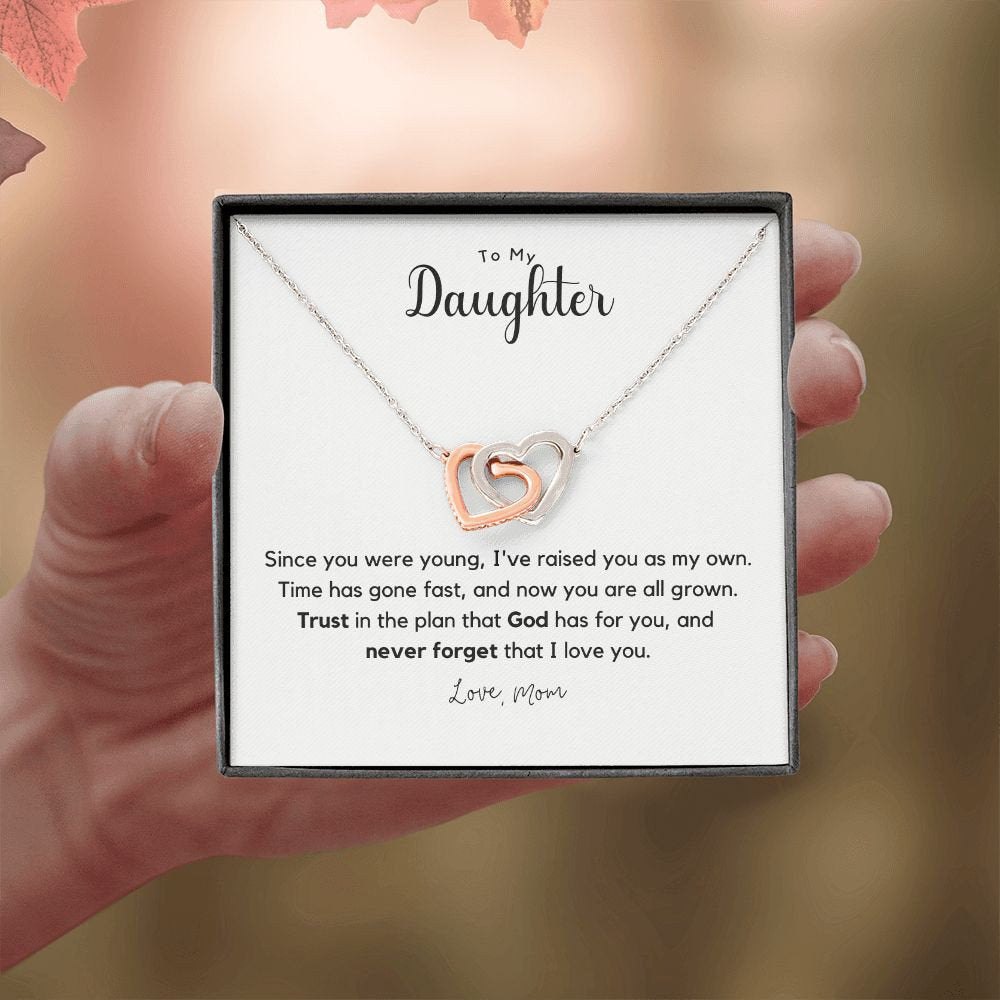 Unbiological Daughter Graduation Gift from Mom Interlocking Hearts Necklace