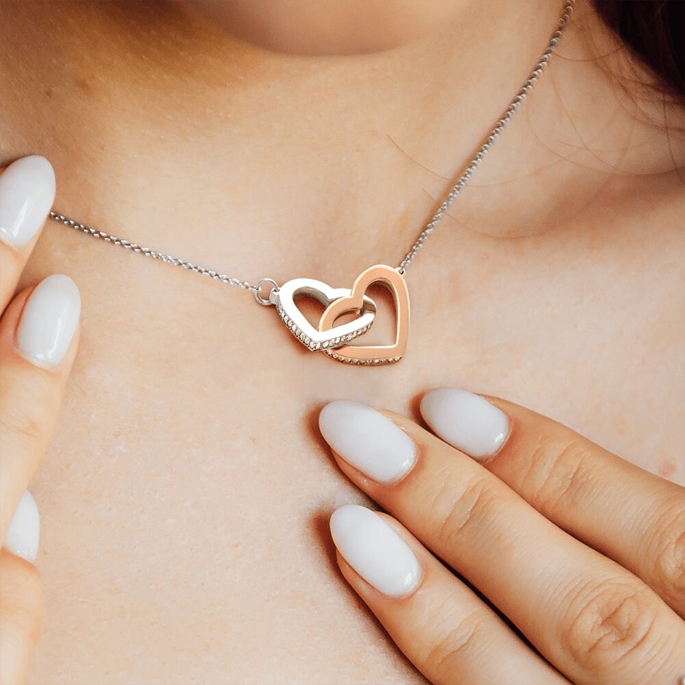 Unbiological Daughter Graduation Gift from Mom Interlocking Hearts Necklace