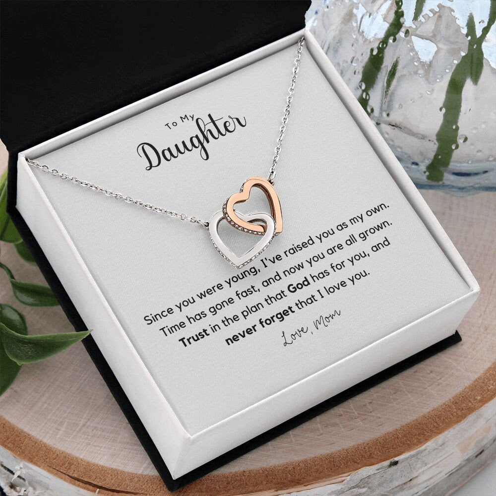 Unbiological Daughter Graduation Gift from Mom Interlocking Hearts Necklace