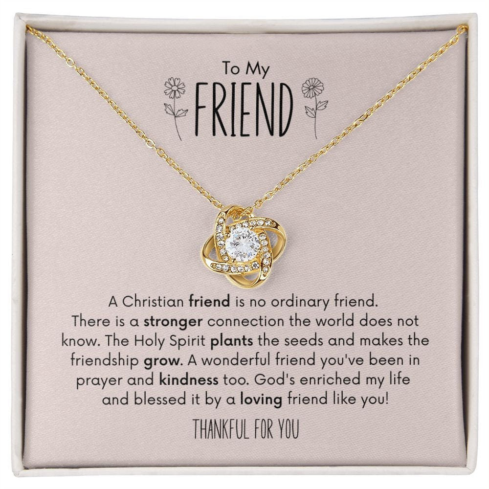 To My Friend Christian Love Knot Friendship Necklace