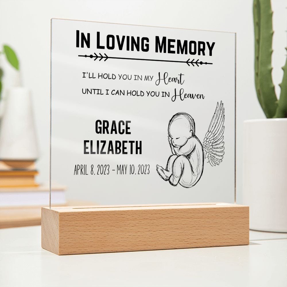 Baby Memorial Plaque Miscarriage Memorial Keepsake for Infant Loss Angel Baby Sign