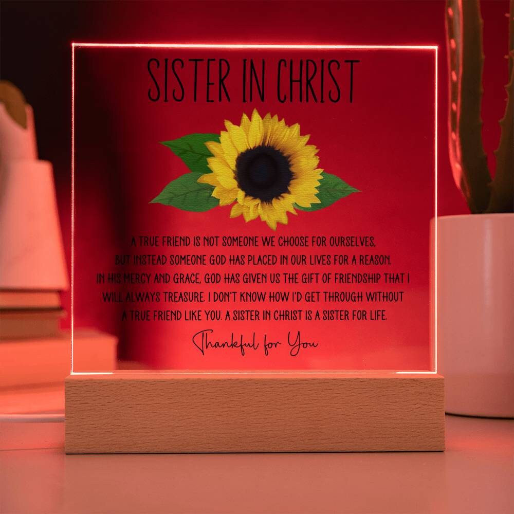 Sister in Christ Friendship Gift for Christian Friend Thankful for You Gift Sunflower Friendship Gift Faith Christian Friendship Gifts Women