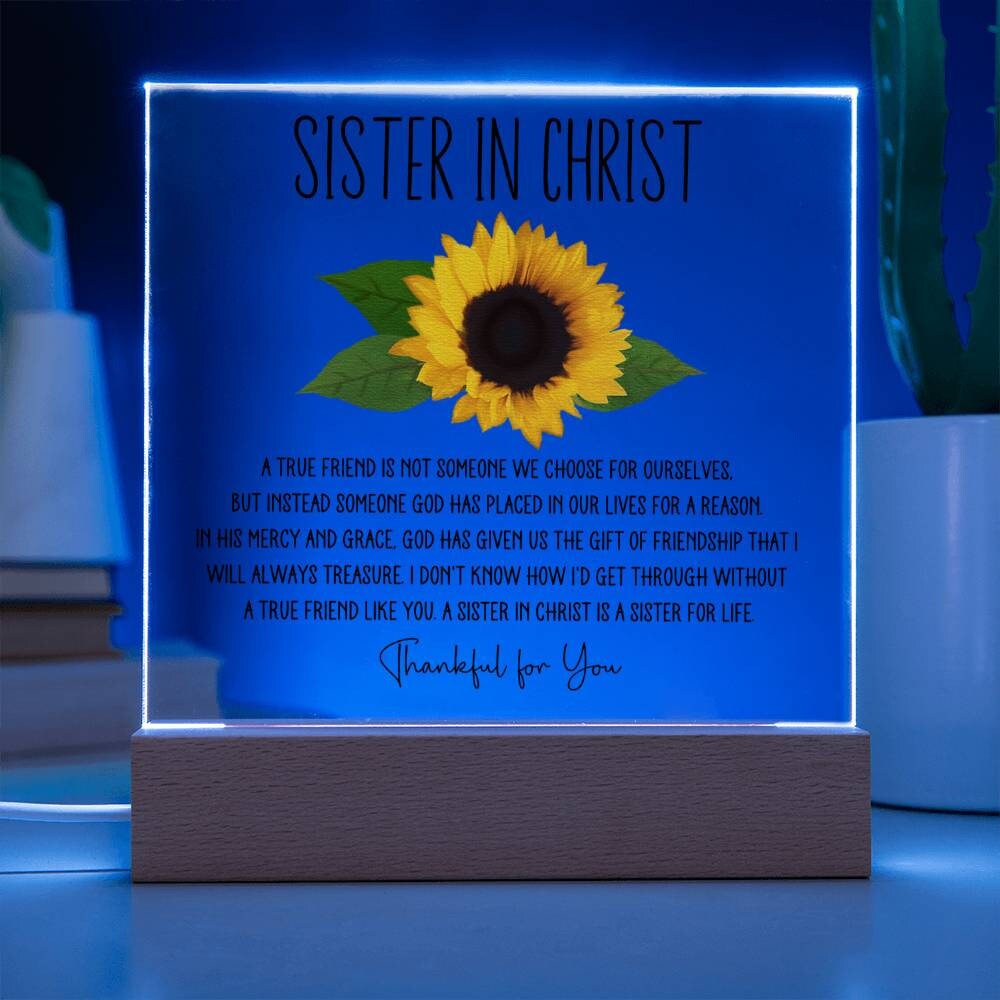Sister in Christ Friendship Gift for Christian Friend Thankful for You Gift Sunflower Friendship Gift Faith Christian Friendship Gifts Women