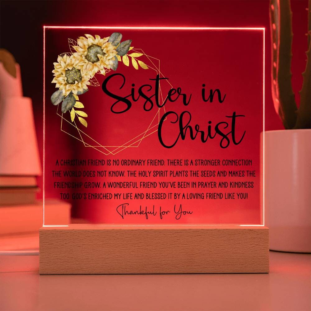 Sister in Christ Friendship Gift Christian Thank you Friend Gift Faith Gifts for Friend Christian Gifts Women Friendship Gifts Sunflower