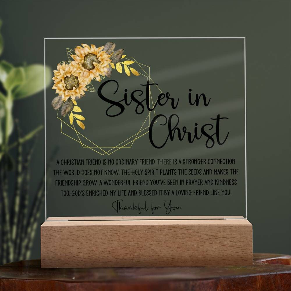 Sister in Christ Friendship Gift Christian Thank you Friend Gift Faith Gifts for Friend Christian Gifts Women Friendship Gifts Sunflower