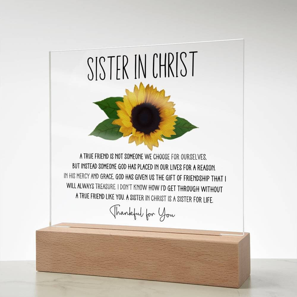 Sister in Christ Friendship Gift for Christian Friend Thankful for You Gift Sunflower Friendship Gift Faith Christian Friendship Gifts Women