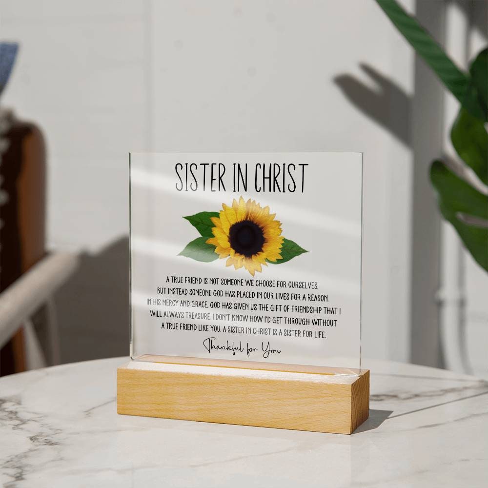 Sister in Christ Friendship Gift for Christian Friend Thankful for You Gift Sunflower Friendship Gift Faith Christian Friendship Gifts Women