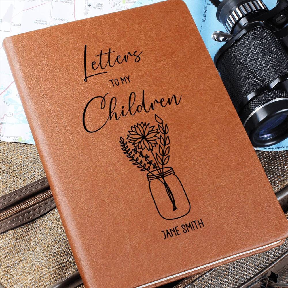 Letters to My Children Personalized Leather Journal Custom Leather Notebook Letters to My Kids Letters Memory Journal Mom Journal