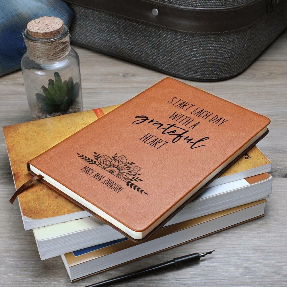 Personalized Leather Gratitude Journal for Christian Women, Custom Prayer Journal Leather Notebook, Christian Gifts for Women