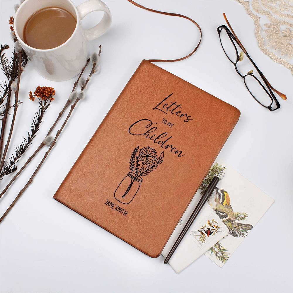 Letters to My Children Personalized Leather Journal Custom Leather Notebook Letters to My Kids Letters Memory Journal Mom Journal