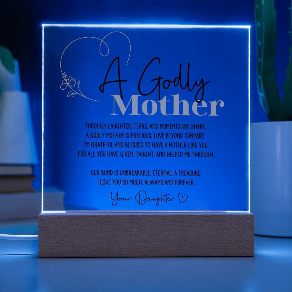 Personalized Christian Mom Gift Godly Mother Poem Mom Gift from Daughter Faith Mom Gifts to Mother