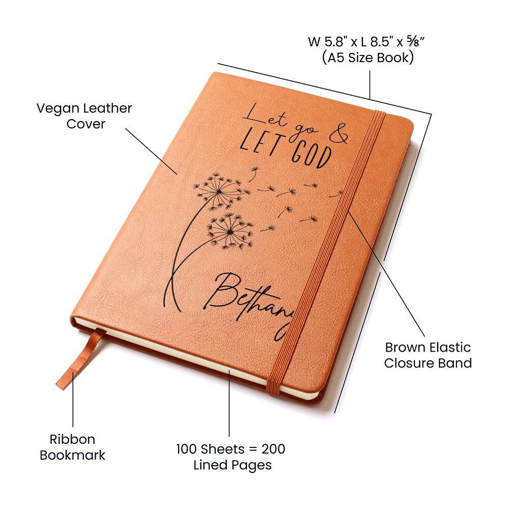 Personalized Prayer Journal for Women, Let Go and Let God Leather Prayer Journal Christian Gifts Devotional Journal