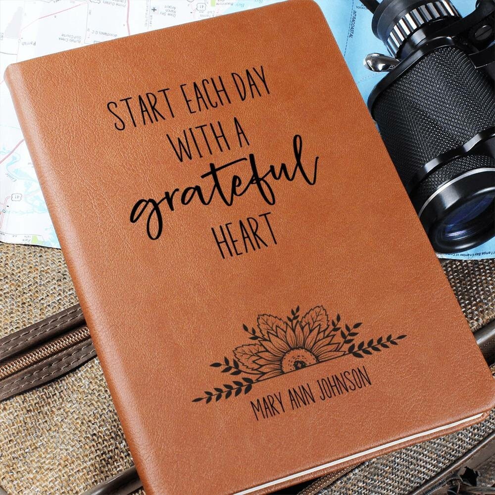 Personalized Leather Gratitude Journal for Christian Women, Custom Prayer Journal Leather Notebook, Christian Gifts for Women
