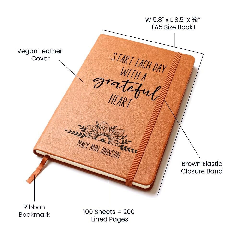 Personalized Leather Gratitude Journal for Christian Women, Custom Prayer Journal Leather Notebook, Christian Gifts for Women