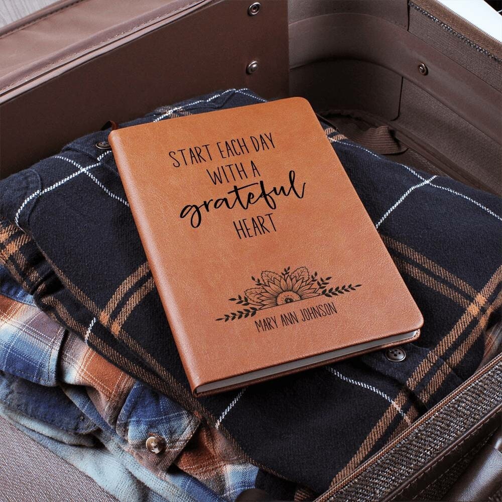 Personalized Leather Gratitude Journal for Christian Women, Custom Prayer Journal Leather Notebook, Christian Gifts for Women