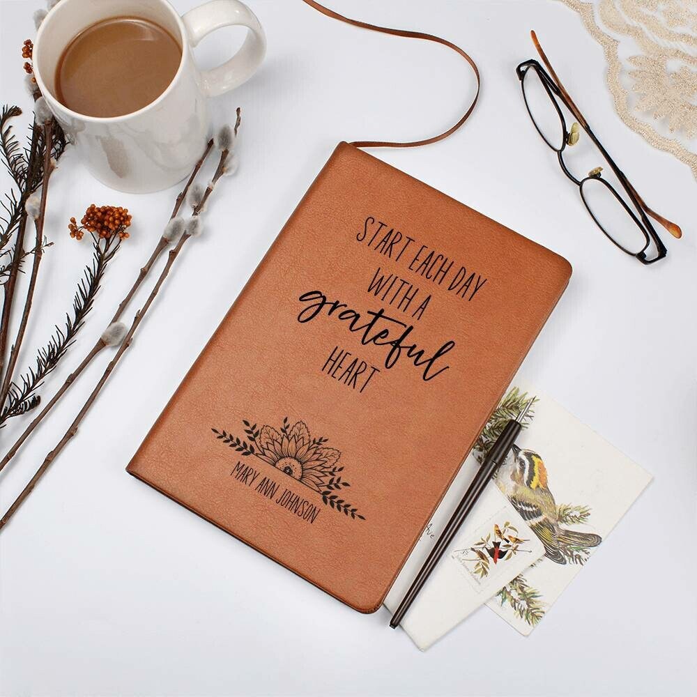 Personalized Leather Gratitude Journal for Christian Women, Custom Prayer Journal Leather Notebook, Christian Gifts for Women
