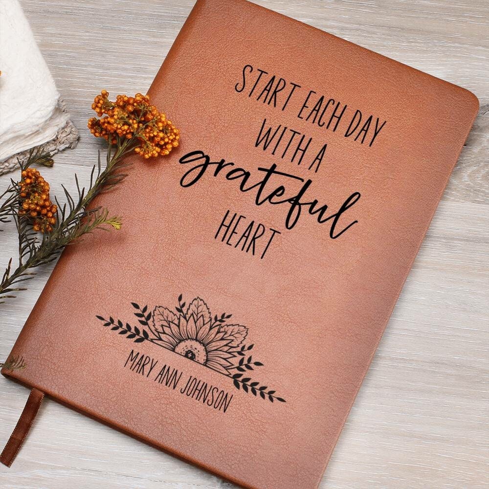 Personalized Leather Gratitude Journal for Christian Women, Custom Prayer Journal Leather Notebook, Christian Gifts for Women