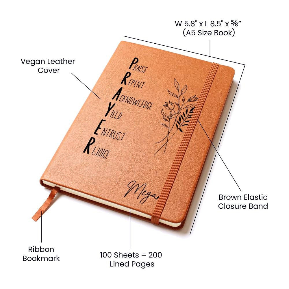 Personalized Leather Prayer Journal for Christian Women, Gifts for Christians, Customized Prayer Journal, Religious Gifts Prayer Notebook