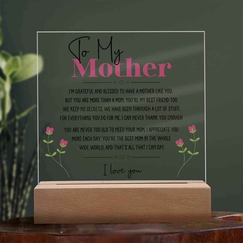 To My Mother Gift from Daughter, Mother Friend Gift, Christmas Gift Mom Birthday Unique Mom Gift
