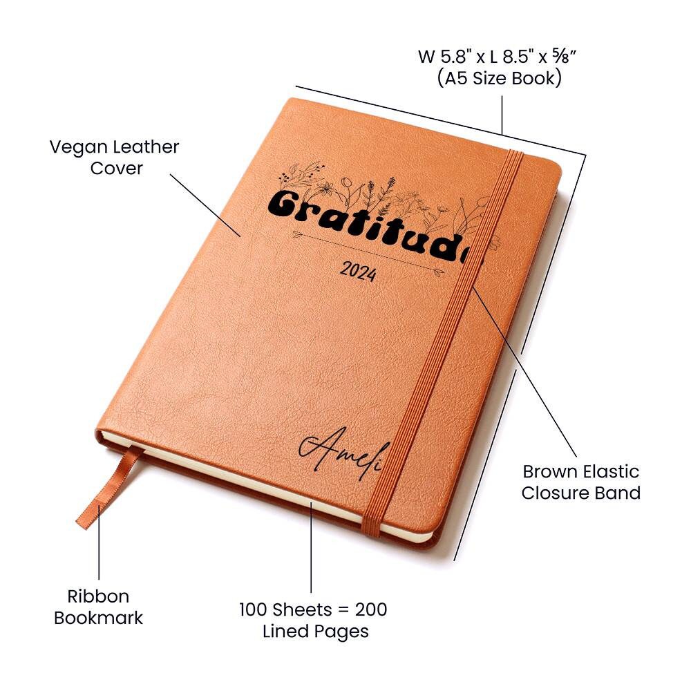 Personalized Leather Gratitude Journal, Gratitude Journal for Teens, Personalized Leather Journal, Christian Gifts, Journals for Girls