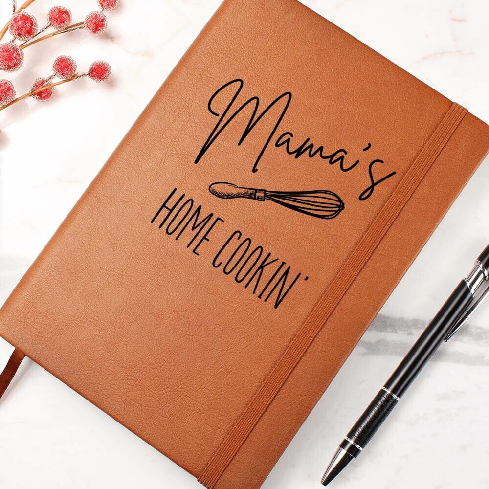 Personalized Leather Recipe Book, Custom Blank Recipe Book, Recipe Journal Gift for Mom, Personalized Cookbook