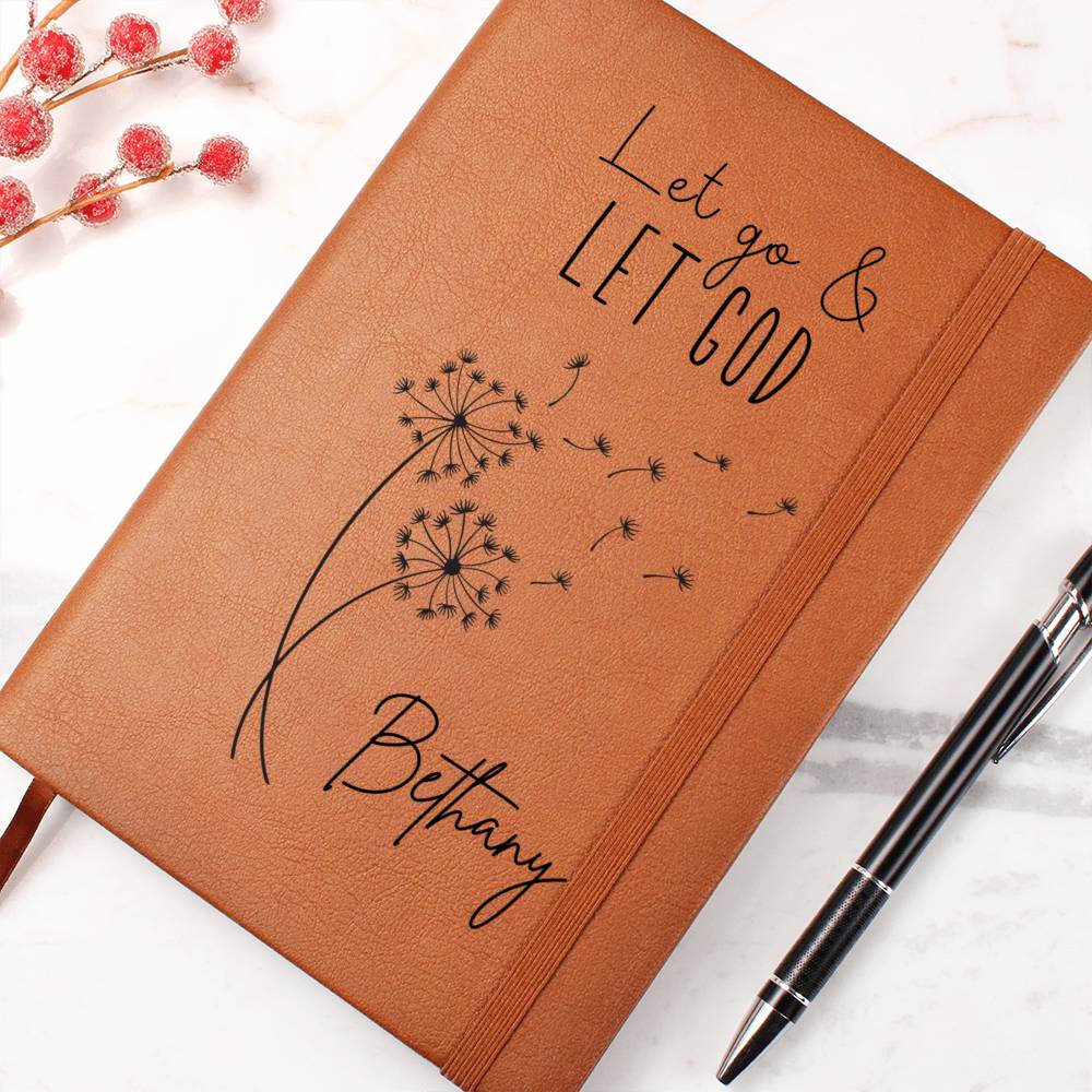 Let Go & Let God Personalized Leather Prayer Journal