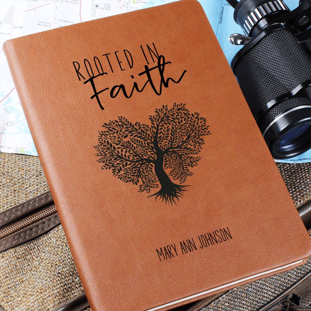 Rooted in Faith Personalized Leather Journal